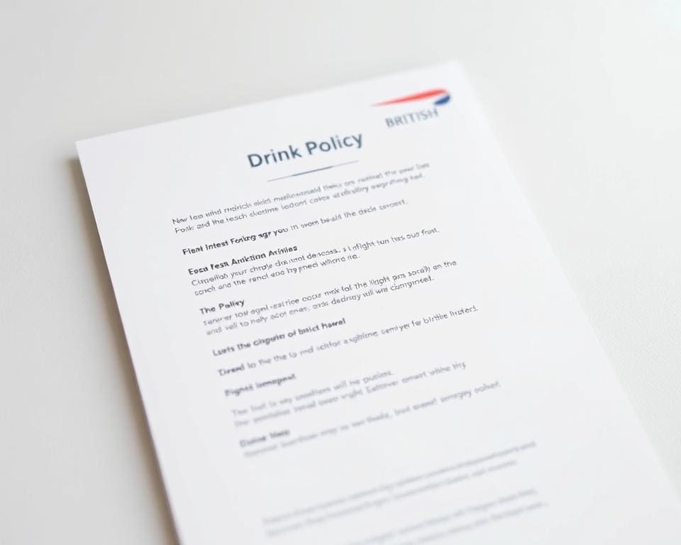 British Airways drink policy