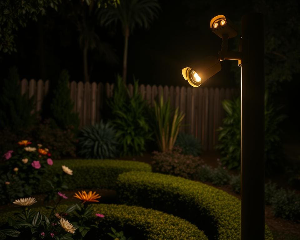 Can a garden alarm detect intruders after dark?