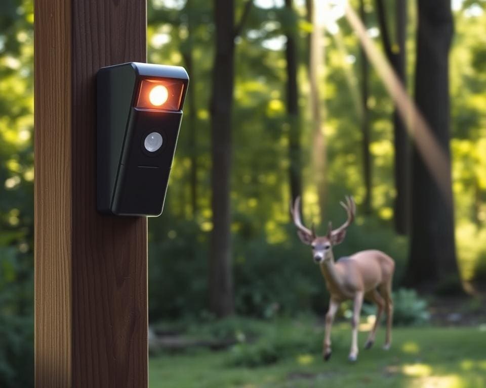 Can a motion sensor scare off unwanted animals?