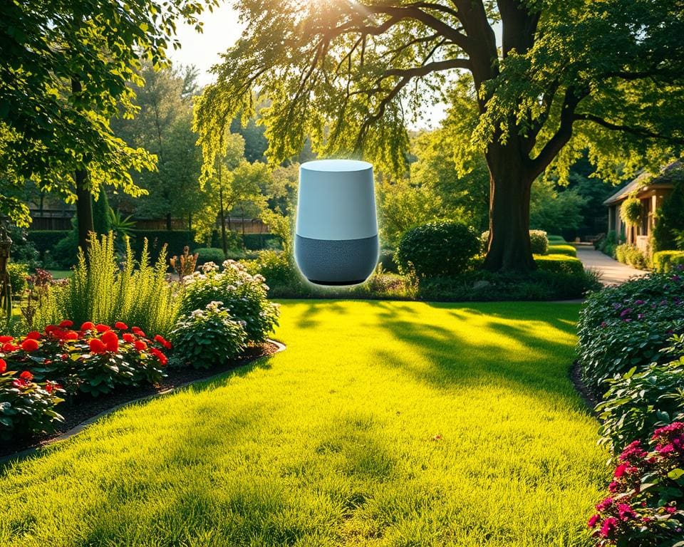 How can voice assistants help with garden routines?