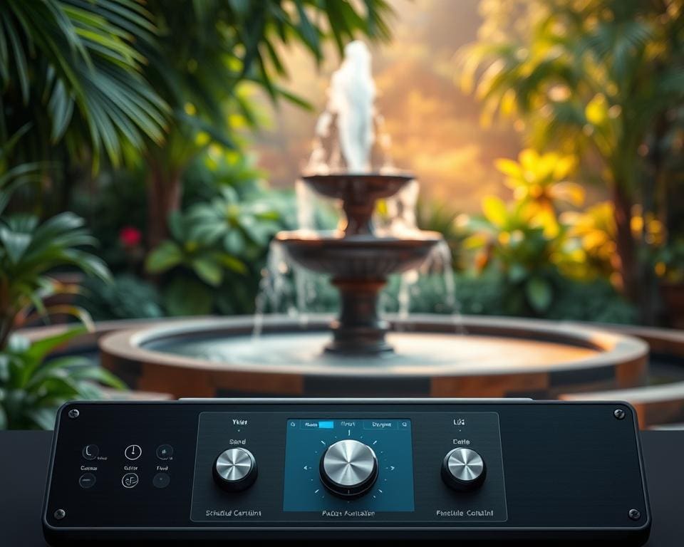 How do you automate a garden fountain schedule?