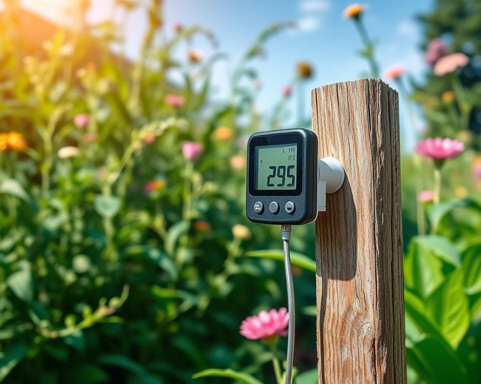 How do you measure real-time garden humidity?