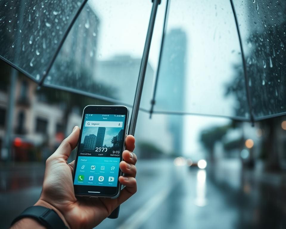 How do you protect smart devices during heavy rain?