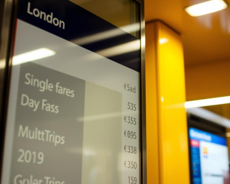 Tube fare prices