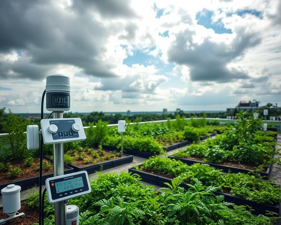 garden roof precipitation tracking