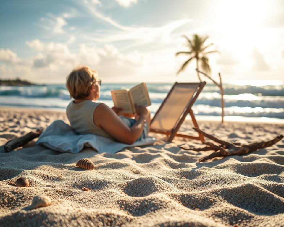 reading at the beach