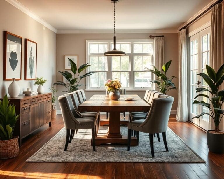 How can you decorate your dining room tastefully?