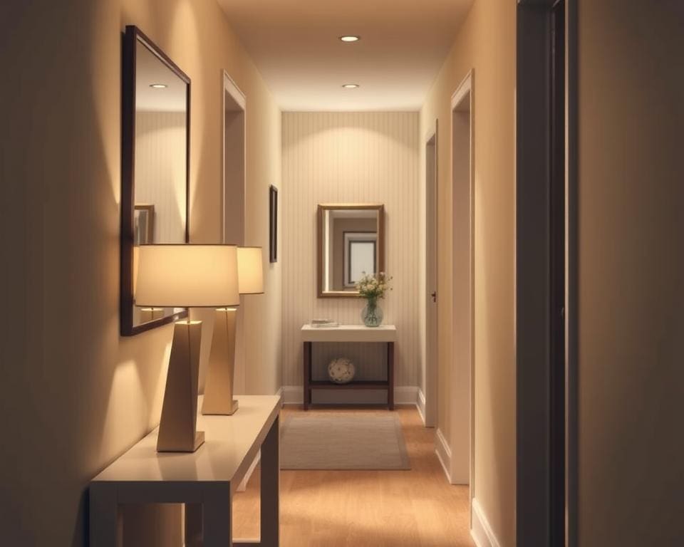 How can you make a narrow hallway look wider?