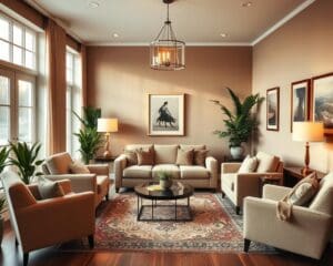 How do you create a warm living space with neutral colors?