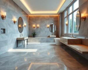 What tiles make a bathroom look luxurious?