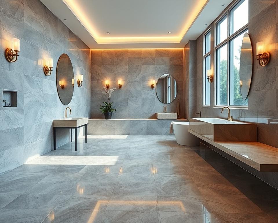 What tiles make a bathroom look luxurious?