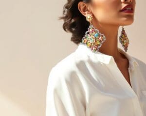 How can bold earrings refresh simple outfits?