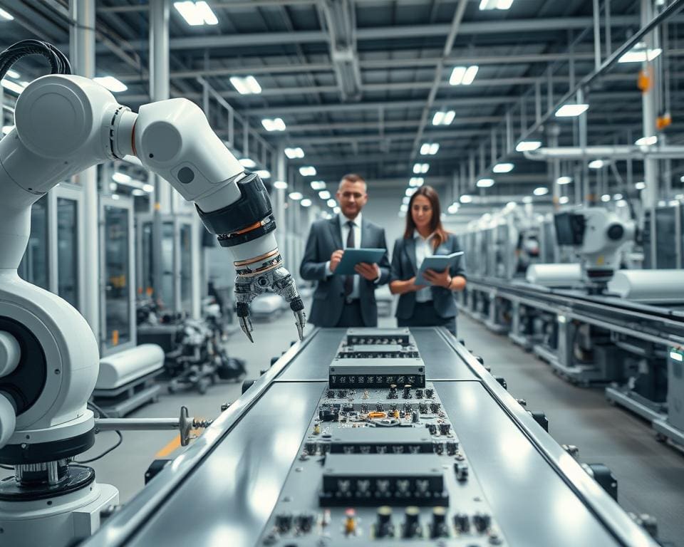 How do robotics improve efficiency in manufacturing?