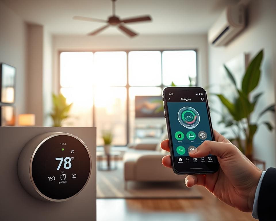 How does smart home technology control heating and cooling?