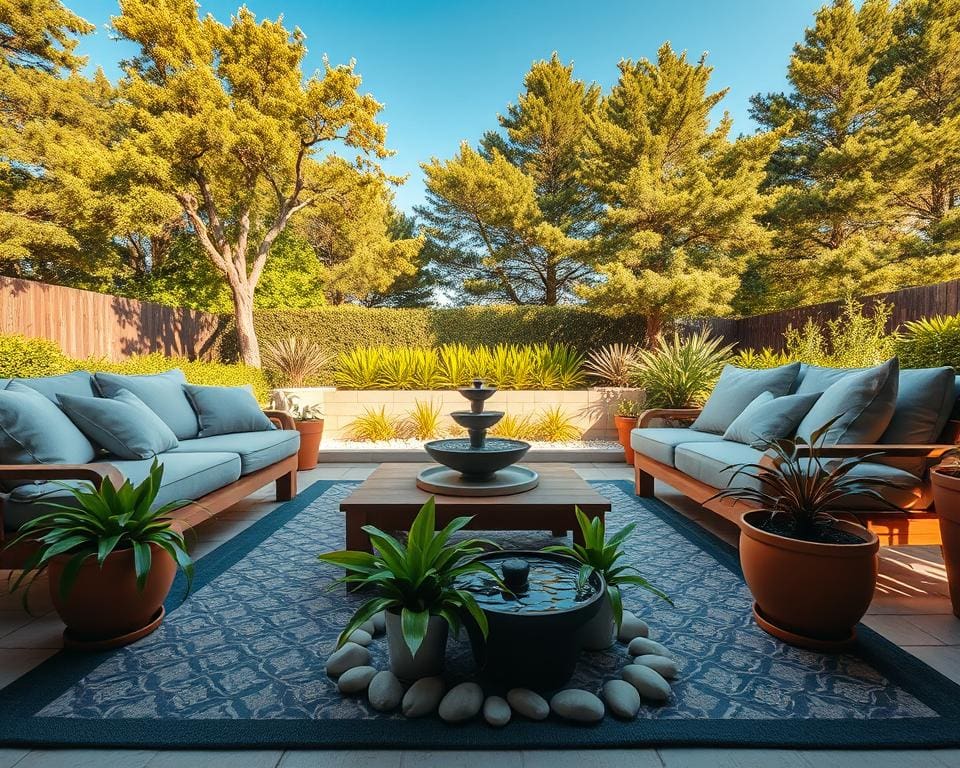 How do you design a relaxing outdoor space?